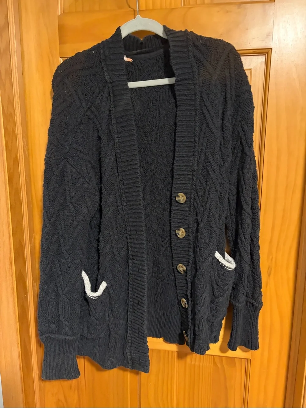 Free People Black Montana Cardigan Sweater